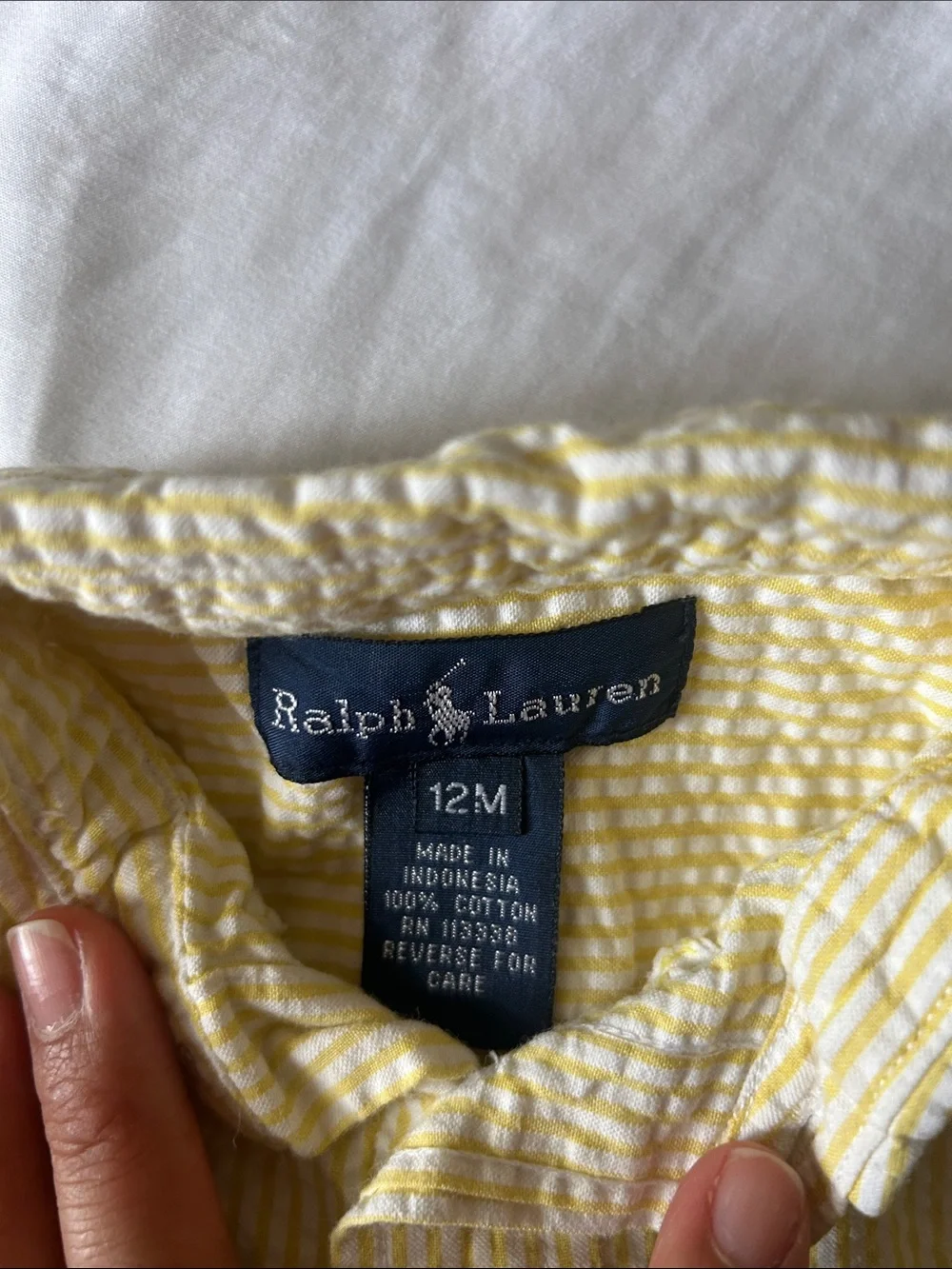 Ralph Lauren Yellow Striped Seersucker Button-Down Shirt